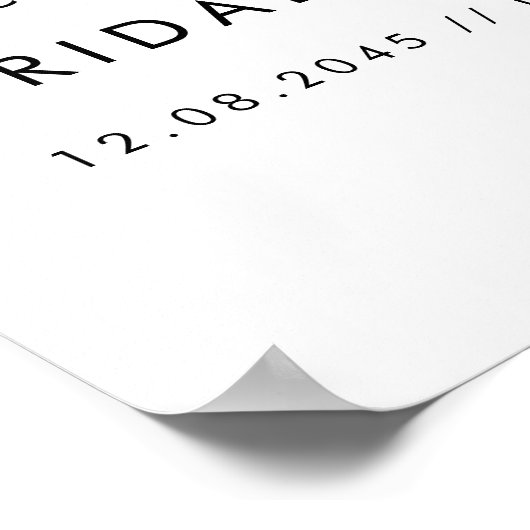 Zwart Modern Handschrift Script Vrijgezellenfeest Poster (Hoek)