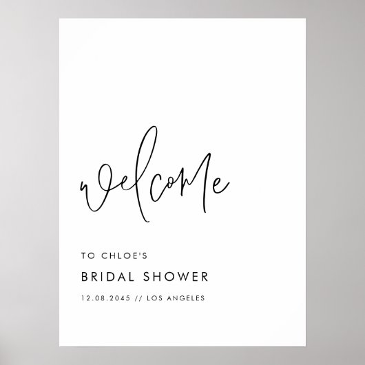 Zwart Modern Handschrift Script Vrijgezellenfeest Poster (Voorkant)