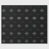 Zwart modern kerstbedrijfslogo Bedrijfs Sp Cadeaupapier (Vlak)