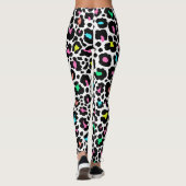 Zwart Modern Luipaard Patroon Leggings (Achterkant)