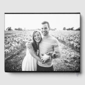 Zwart modern Luxury Wedding Custom Guest Book Gastenboek (Achterkant)