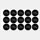 Zwart modern Manuscript Gepersonaliseerd Monogram  Labels (Vel)