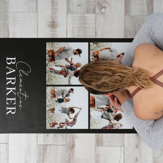 Zwart modern minimal elegante multi fotocollage yogamat