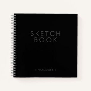 Zwart modern, minimalistisch speciaal aangepast za notitieboek