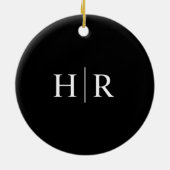 Zwart modern monogram keramisch ornament (Achterkant)