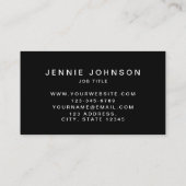 Zwart Modern Photo Minimal QR CODE Visitekaartje (Achterkant)