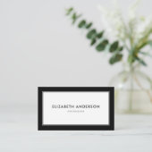 Zwart Modern Professional Visitekaartje (Staand voorkant)