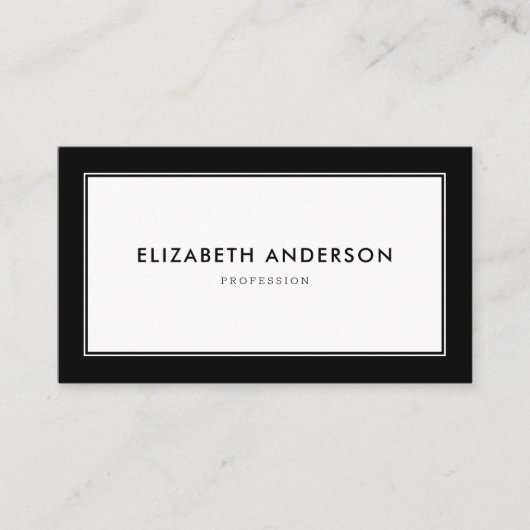Zwart Modern Professional Visitekaartje (Voorkant)