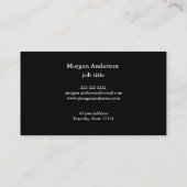 Zwart Modern Professioneel QR Code Business Logo Visitekaartje (Achterkant)