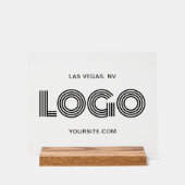 Zwart Modern Rechthoekig Logo Acryl Bord (Voorkant)