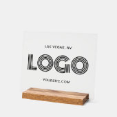 Zwart Modern Rechthoekig Logo Acryl Bord (Hoek)