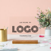 Zwart Modern Rechthoekig Logo Acryl Bord (Huwelijk)