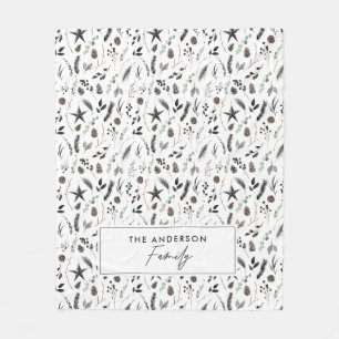 Zwart-modern schandalige elegant script kerstmis F Fleece Deken