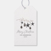 Zwart-modern schandalige elegante kerstmis cadeaulabel (Voorkant)