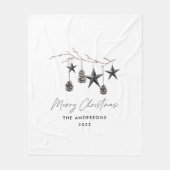 Zwart modern schandalige kerstmis fleece deken (Voorkant)