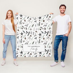 Zwart modern schandalige kerstmis fleece deken