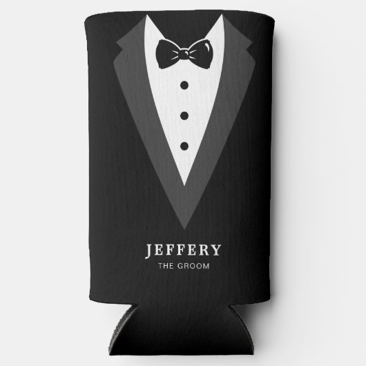 Zwart modern script - Aangepaste Groomsmen (Voorkant)