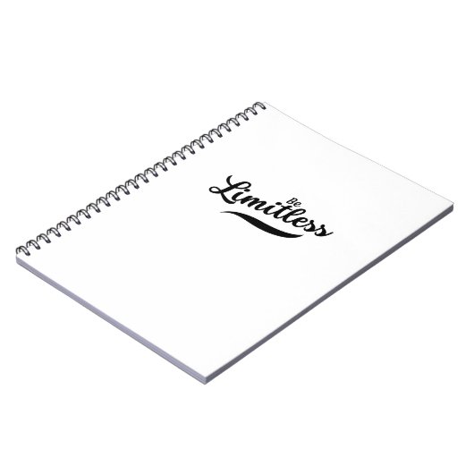 Zwart Modern Script Be Limitless Notitieboek (Linkerzijde)