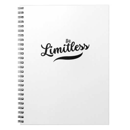 Zwart Modern Script Be Limitless Notitieboek (Voorkant)