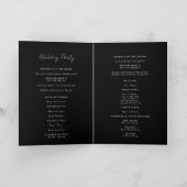 Zwart Modern Script Bruiloft Gevouwen Programma (Binnen)