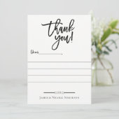 Zwart Modern Script Minimal Volledige foto dank u Bedankkaart (Staand voorkant)