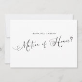 Zwart Modern Simpel Script Wees mijn Ereheer Kaart (Voorkant)