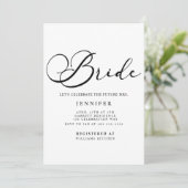 Zwart Modern Simple Script Vrijgezellenfeest Kaart (Staand voorkant)