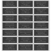 Zwart Modern Vet Bruiloft Gast Adres Sticker (Voorkant)