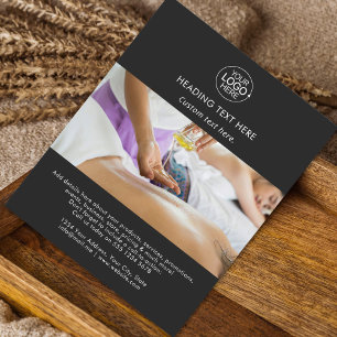 Zwart Modern Voeg Logo Typografie Foto QR-code toe Flyer