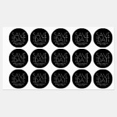 Zwart Modern Wedding Sla de datumlabels op Labels (Vel)