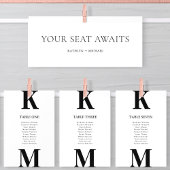 Zwart Modern Zitschema Kaart Bold Monogram