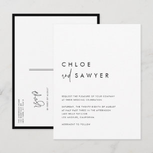 Zwart Moderne Minimalistische Handgeschreven Scrip Uitnodiging Briefkaart