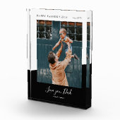 Zwart | Moderne Vaderdag gift Foto Collage (Rechts)