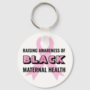 Zwart moederlijk gezondheidsbewustzijn sleutelhanger
