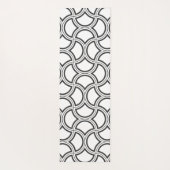 Zwart monochromatisch Art Deco Patroon Monogram Yogamat (Achterkant)