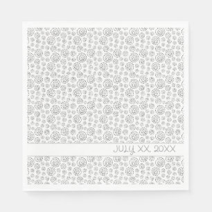 Zwart monochroom geometrisch wervelend patroon servet