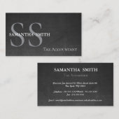 Zwart Monogram Belastingboekhouder Visitekaartje (Voorkant / Achterkant)