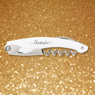 Zwart Monogram Bierwijn Kurkentrekker Flesopener