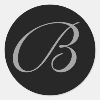 zwart monogram bruiloft envelopel afdichtingen ronde sticker