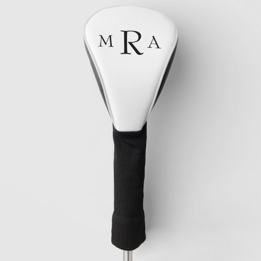 Zwart Monogram Driver Golf Head Hoesje Golfheadcover (Voorkant)