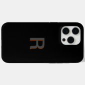 Zwart Monogram Elegant I Case-Mate iPhone Case (Achterkant (horizontaal))