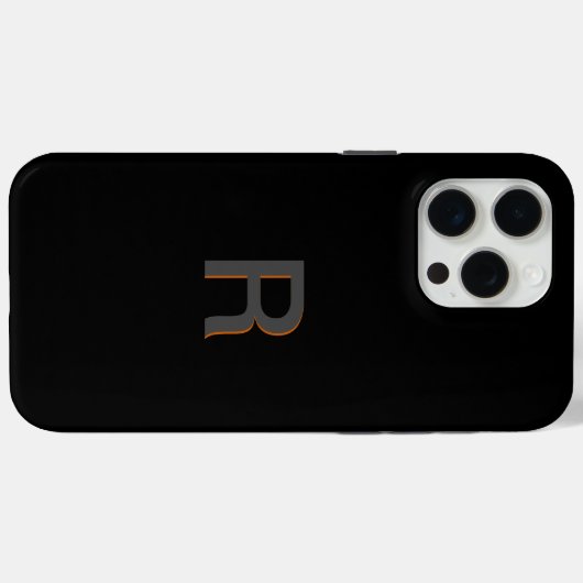 Zwart Monogram Elegant I Case-Mate iPhone Case (Achterkant (horizontaal))