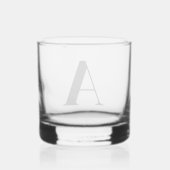 Zwart Monogram Initiaal Whiskey Glas (Achterkant)