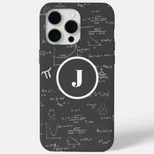 Zwart Monogram J Wiskunde Geek Algebra iPhone 15 Pro Max Hoesje