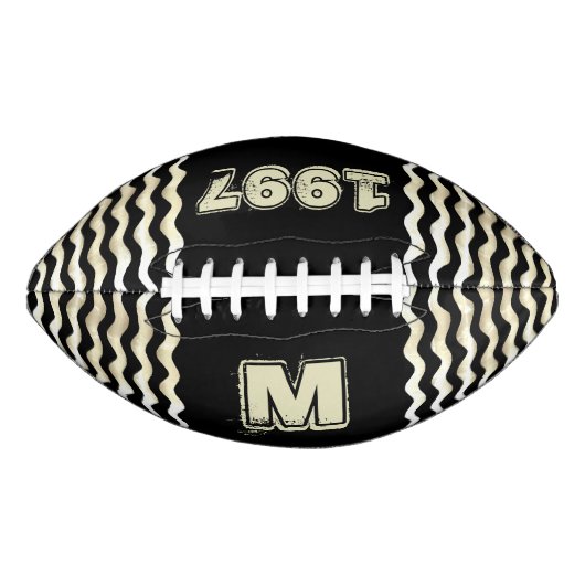 zwart Monogram jaarnummer American Football (Voorkant)