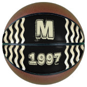  zwart Monogram jaarnummer Basketbal (Voorkant)