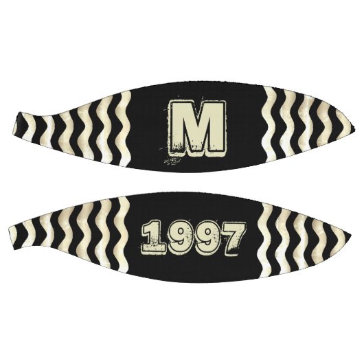 zwart Monogram jaarnummer Basketbal (Panelen)