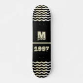  zwart Monogram jaarnummer Skateboard (Voorkant)