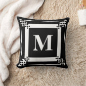 Zwart monogram kussen (Deken)