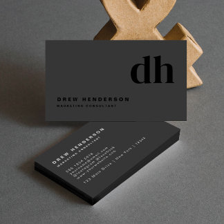 Zwart Monogram Minimalistisch Modern Professioneel Visitekaartje
